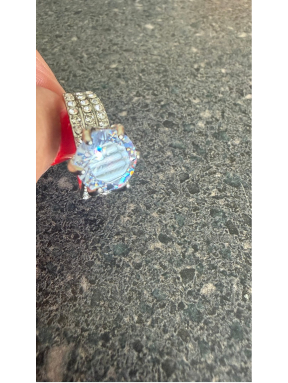 Women's Unbranded Silver and Clear Rhinestone Ring, One Size 8 - Picture 3 of 7